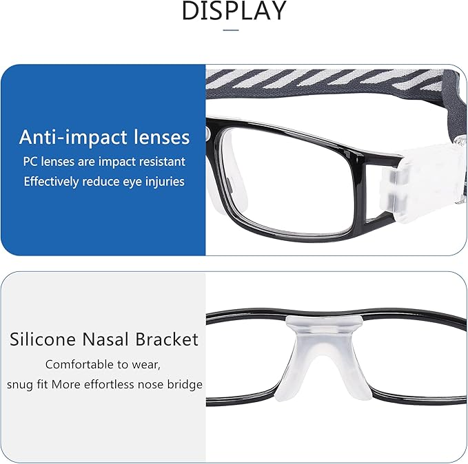 Men Basketball Glasses.Soccer Football Sport Protective Eyewear Safety Goggles,Sports Glasses For Replaceable Lens