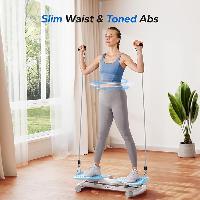 MERACH Waist Twister, Ab Machine with 300 lbs Weight Capacity, Abs Workout for Slim Waist and Core Ab Exercise, Noiseless Home Gym Exercise Equipment for Women Men