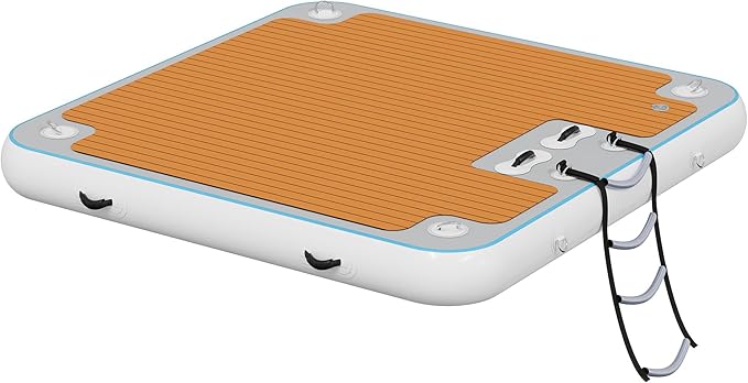 Specraft Inflatable Floating Dock, Non-Slip Air Dock Platform loating Island Raft with Rope Ladder for Pool Lake Beach Ocean