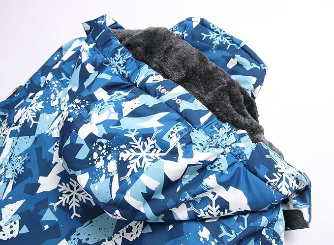 Keevoom Boys Winter Coat Ski Jacket Windproof Kids Snowboard Warm Fleece Snow Coat Waterproof Outdoor Hooded Ski Coats