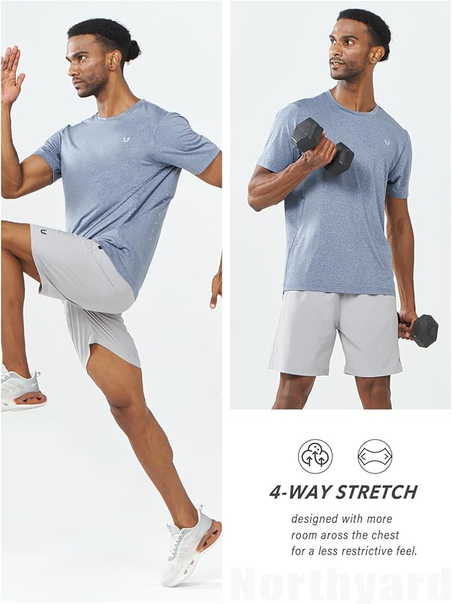 NORTHYARD Mens Athletic Shirts Short Sleeve Gym Workout Running Training Sports Performance T Shirt Basic Tee for Men