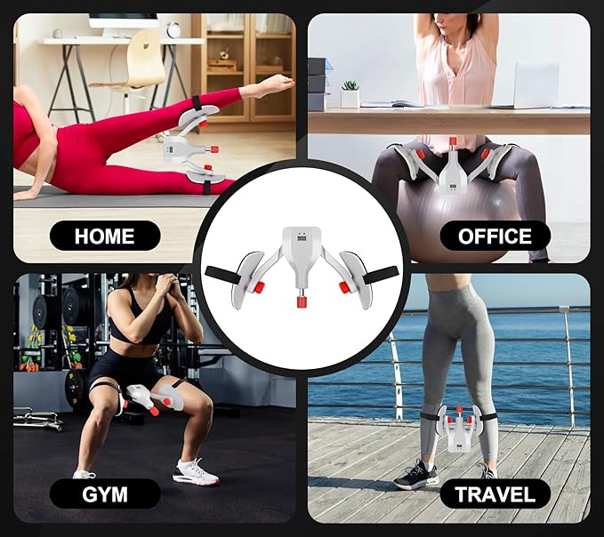 Thigh Master Hip Trainer Kegel Exerciser - Pelvic Floor & Inner Thigh Exercise Device - 77LBS Adjustable Leg Workout Equipment for Home Gym