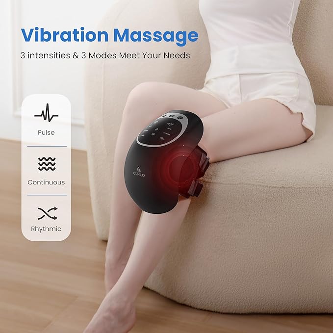 Knee Massager with Heat -[2025 Upgraded Version] Ideal Gift for Women,Men,Heating and Vibrating Pain Relief Knee Massager for Arthritis,Stretched Ligament,Joints and Muscles Injuries