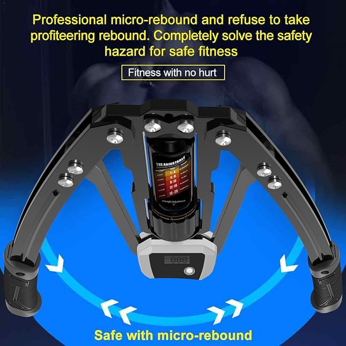 EAST MOUNT Twister Arm Exerciser with Counter Display-Adjustable 22-440lbs Hydraulic Power, Home Chest Expander, Shoulder Muscle Training Fitness Equipment, Arm Exercise Strengthener