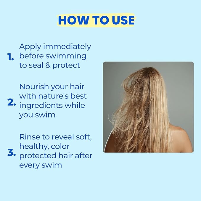 AQUA GUARD Pre-Swim Hair Defense | No More Swim Hair | Prevents Chlorine Damage + Softens Hair While Swimming | Made in California | Color Safe, Leaves Hair Smelling Great | 5.3 oz (2 Pack)