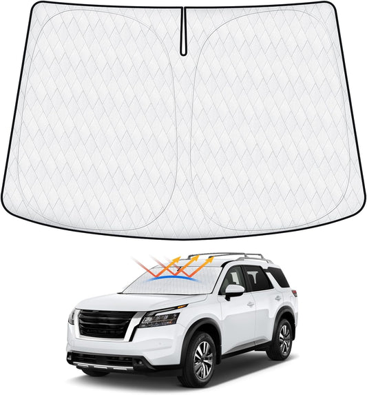 Cartist Windshield Sun Shade Custom Fit for Nissan Pathfinder 2022 2023 2024 2025 2026 Accessories Foldable Car Front Window Sunshade Sun Visor Protector