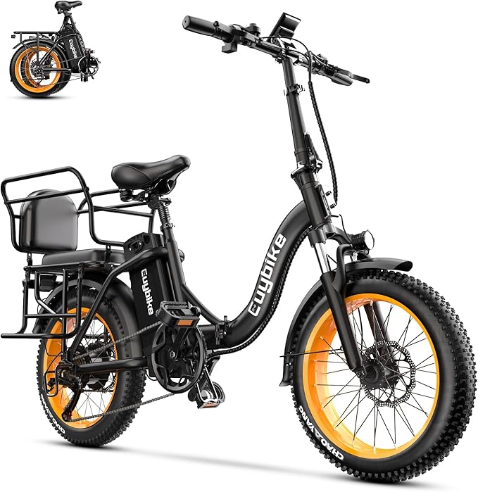 Foldable Electric Bike for Adults, Peak 1000W Brushless Motor 30MPH 70Miles City Commuter Ebike, 48V 20AH Lithium Battery, 20" Fat Tire 7-Speed E-Bicycle with Front Suspension Colourful LCD Display