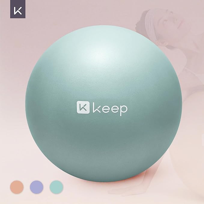 KEEP Pilates Small Exercise Ball Anti-Burst - Thickened Yoga Ball With Pump for Physical Therapy, Fitness, Workout, and Core Strength