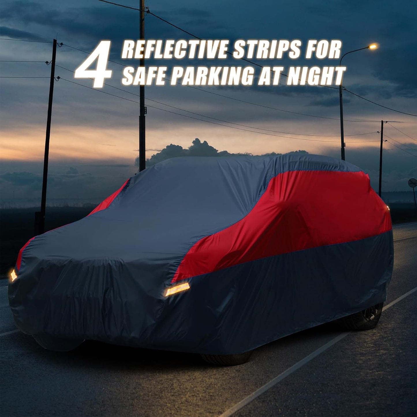 SUV Car Cover Hatchback Cover Waterproof All Weather, Outdoor Car Covers for Automobiles with Zipper Door, Hail UV Snow Wind Protection, Car Cover, Fit SUV Jeep-Length (up to 181")