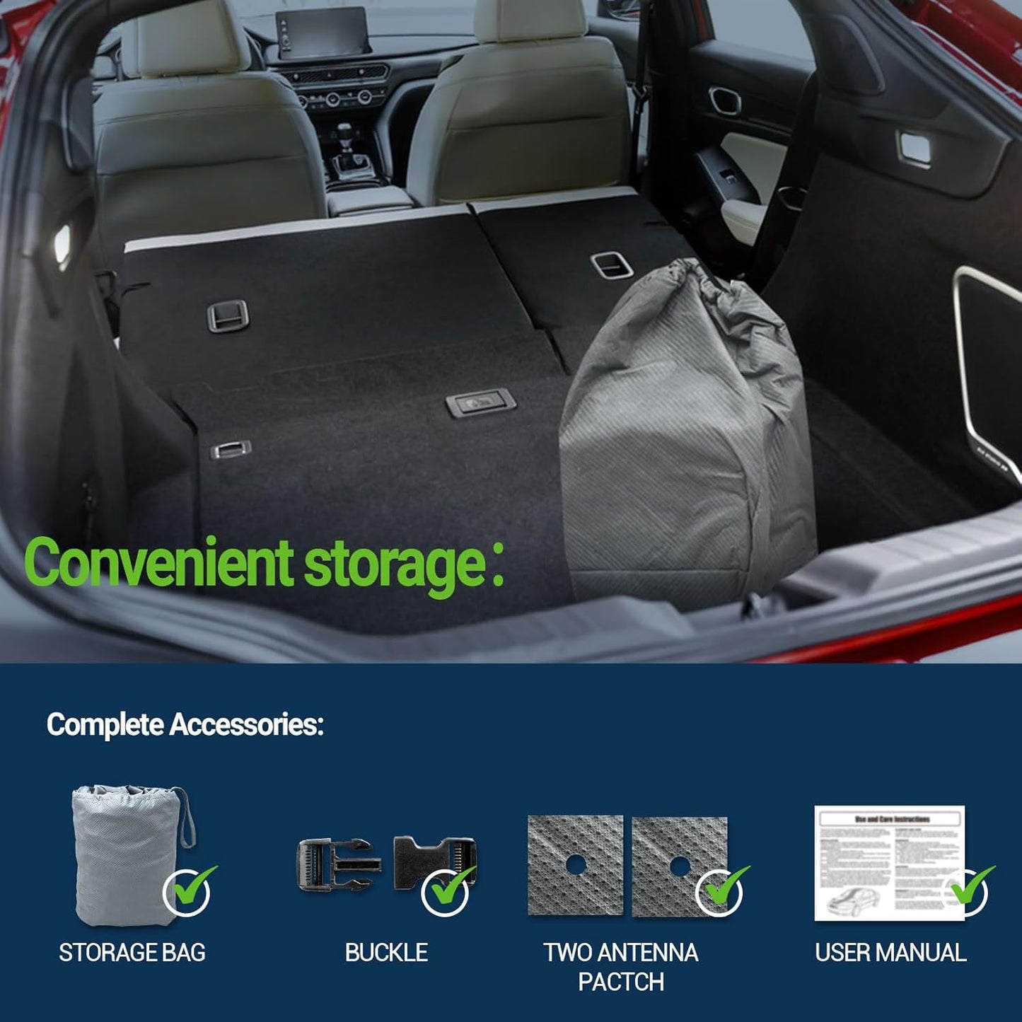 All Weather Waterproof Car Cover, 7-Layer Non-Woven Cotton Car Covers for Automobiles Car Snow Cover, Full Exterior Covers, Winter Rain Sun Sedan, Grey, Size Sedan C5