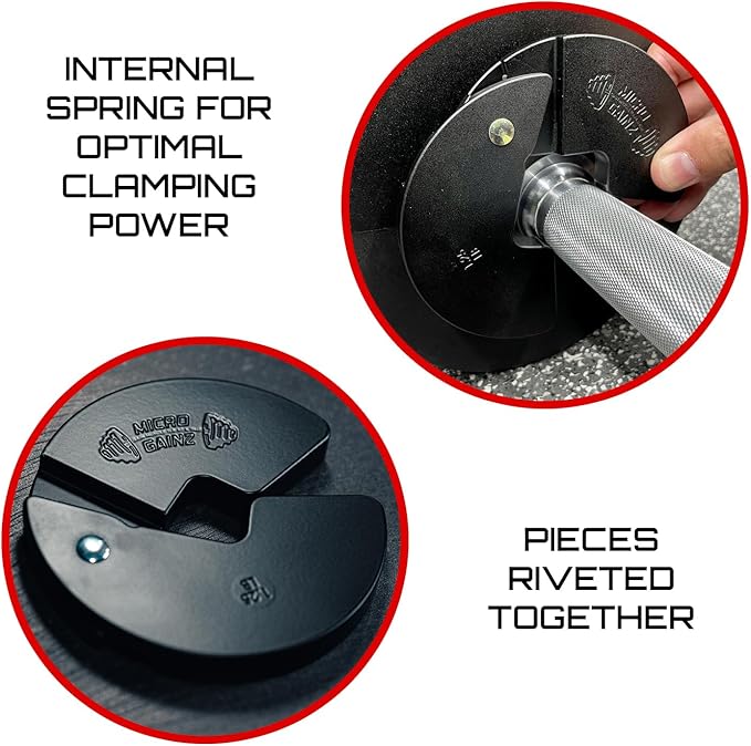 Micro Gainz Dumbbell Fractional 1.25lb Weight Plate, Ideal for Micro Loading, (Choose Color) 4 Piece Fractional Weight Plates, Designed for Dumbbell Training, Made In USA