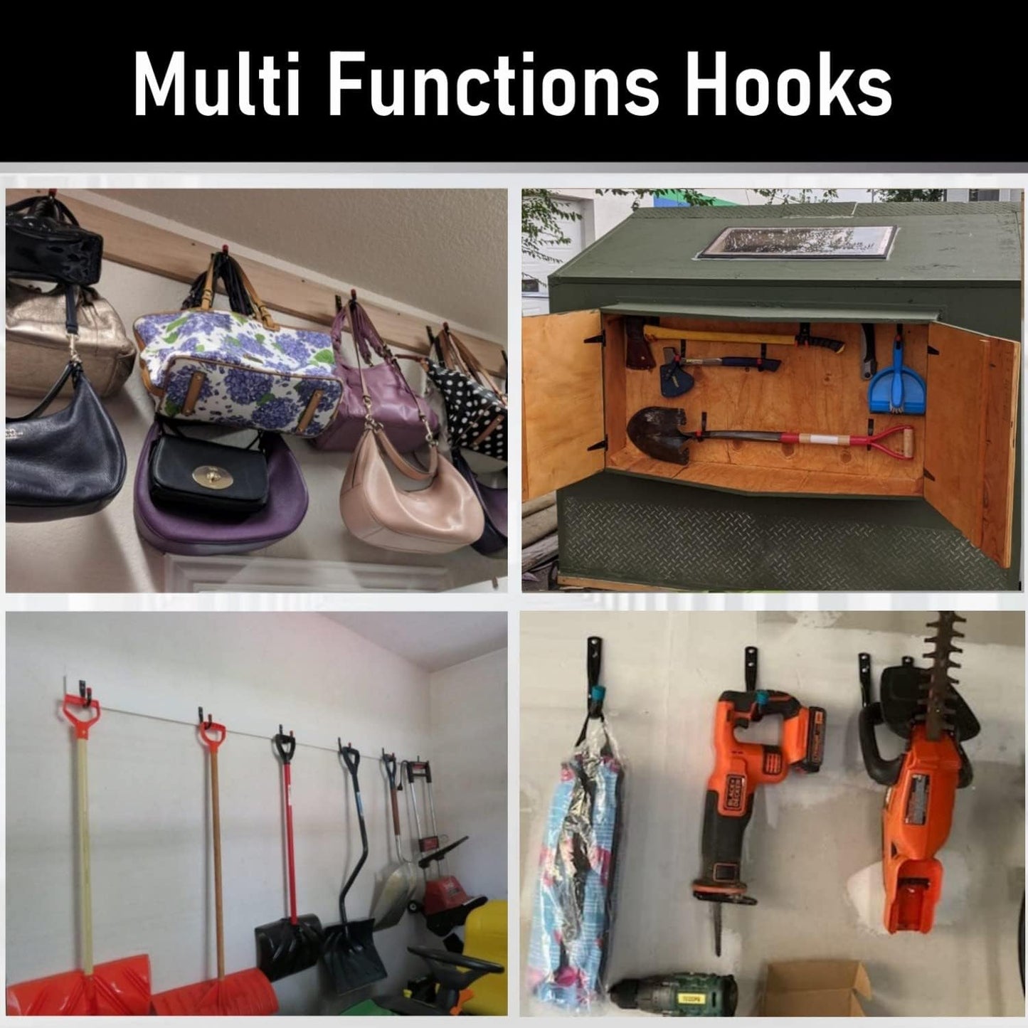 Garage Storage Hooks 3.5Inch Heavy Duty Wall Mounted Garage Utility Hooks 12 Pack Hangers Great for Tools Bikes Ladders Chairs