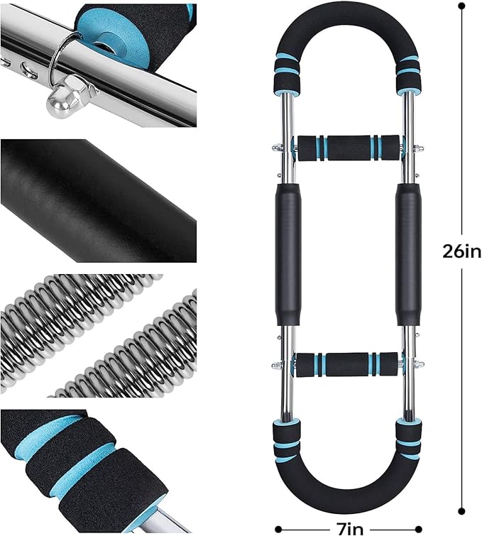 Twister Arm Trainer, Chest Workout Equipment Arm Strength Trainer for Man & Women, Home Gym Strength Trainer, Adjustable Resistance Arm Trainer (65lbs- 110lbs)