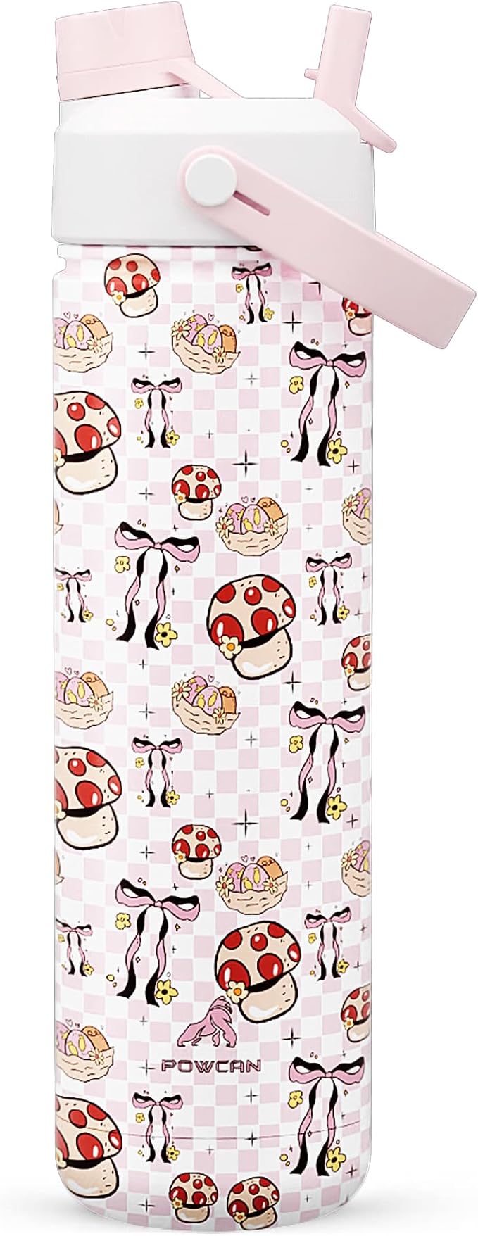 26 oz Insulated Water Bottle with 2-in-1 Straw and Spout Lid, Keep Cold 24H, Leak-Proof, Fits in Car Cup Holder, Stainless Steel Water Bottle for Sports, Travel, Gym, and School (Mushie Belle)