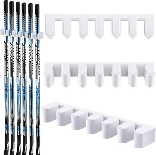 Yousoontic Hockey Stick Holder Wall Mount, 1-6 Stick Capacity, Ice and Field Hockey Organizer (Decor & Storage 2-in-1) for Home Garage Room Office Sports Decoration