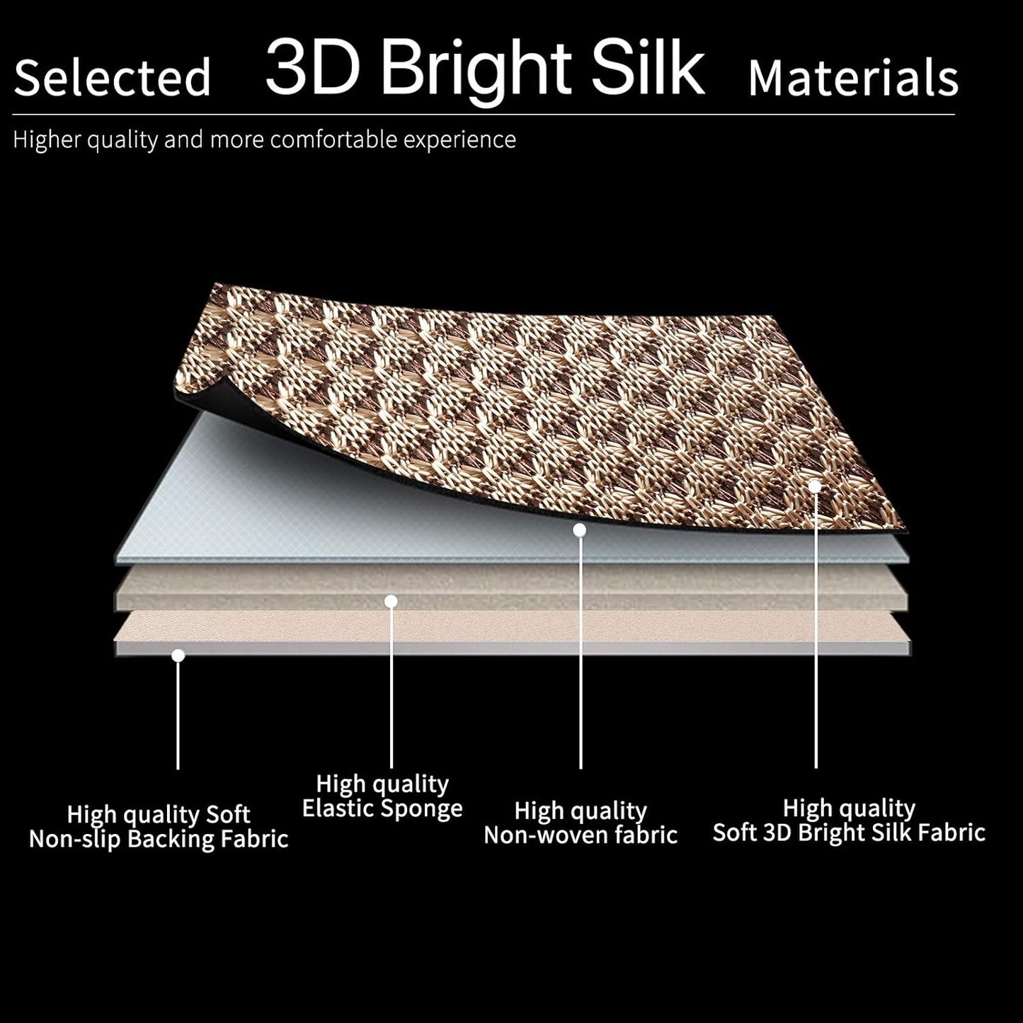 Auto Newer Breathable Universal Four Seasons Car Seat Covers，Luxury Car Seat Cushion ，Protectors for Front Seat Bottoms,Compatible with 95% Vehicles， Fit for Cars Truck SUV (Gold Beige,1PCS)