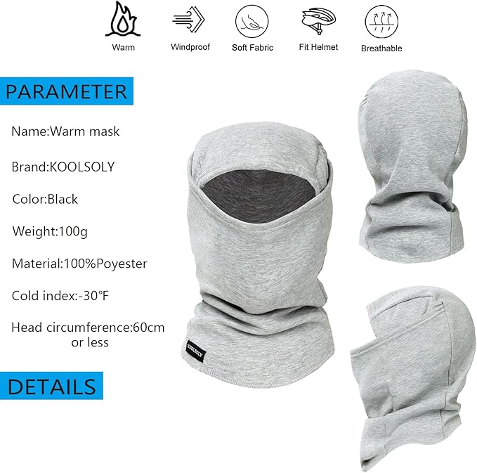 Ski Mask Balaclava Cold Weather Warm and Fleece Face Mask Neck Warmer Full Face Mask for Men&Women