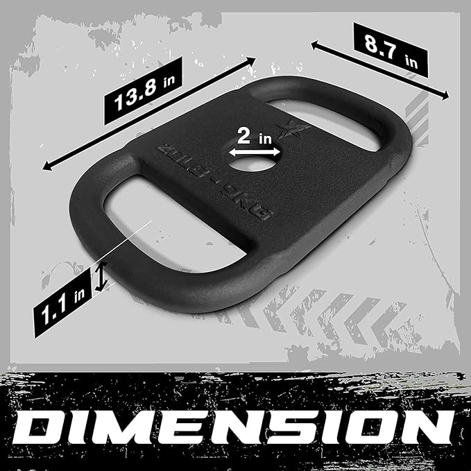 Yes4All US Design Patented Cast Iron Ruck Weight & Weight Plate for Strength Training, Fitness Workout - 20LB, Upgraded, Rounded Handle, Smooth Edge