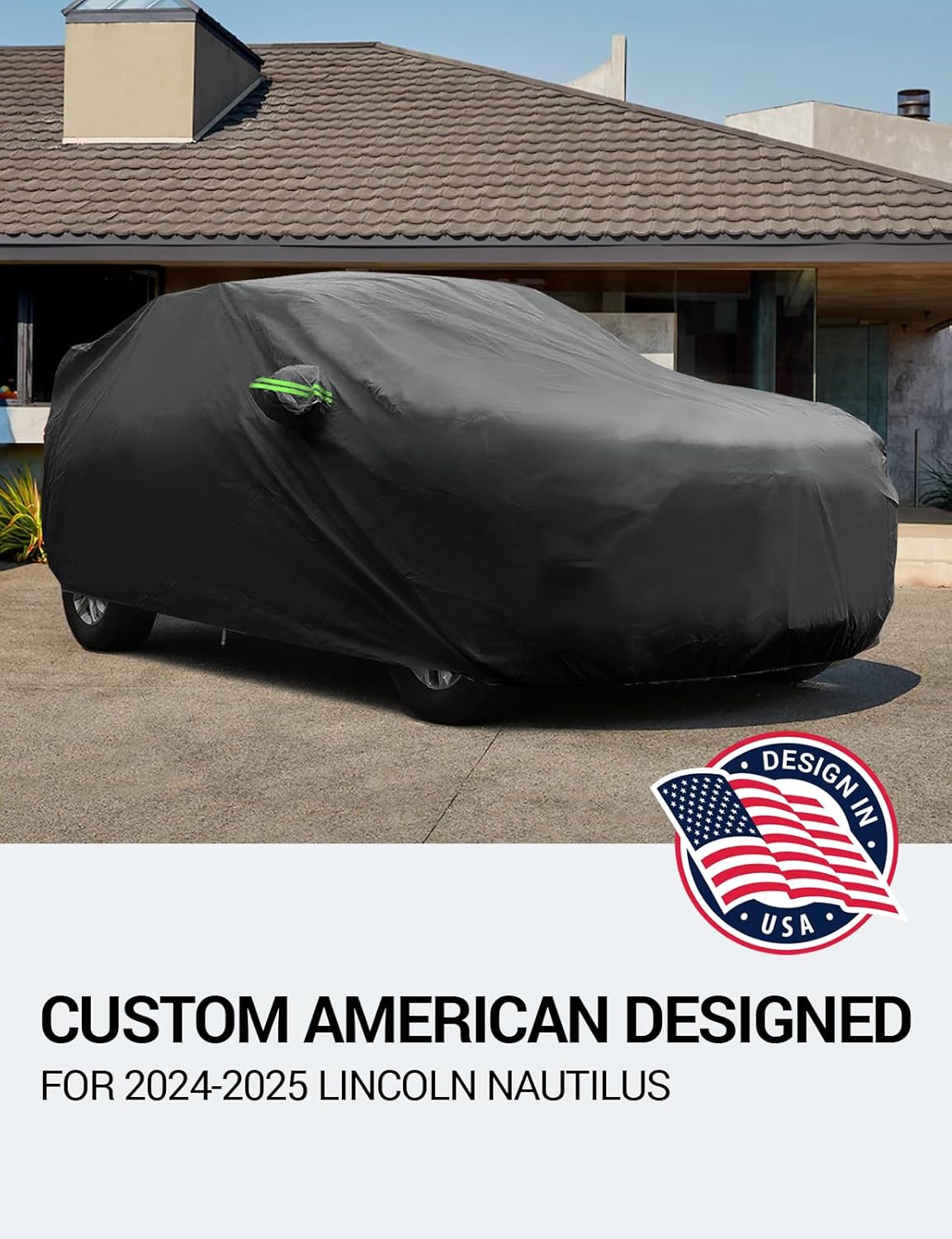 Proadsy 2025 Upgrade Car Cover Custom Fit for Lincoln Nautilus 2024 2025, Waterproof All Weather for Automobiles, Full Exterior Cover Rain Snow Sun Protector Indoor Outdoor Car Cover