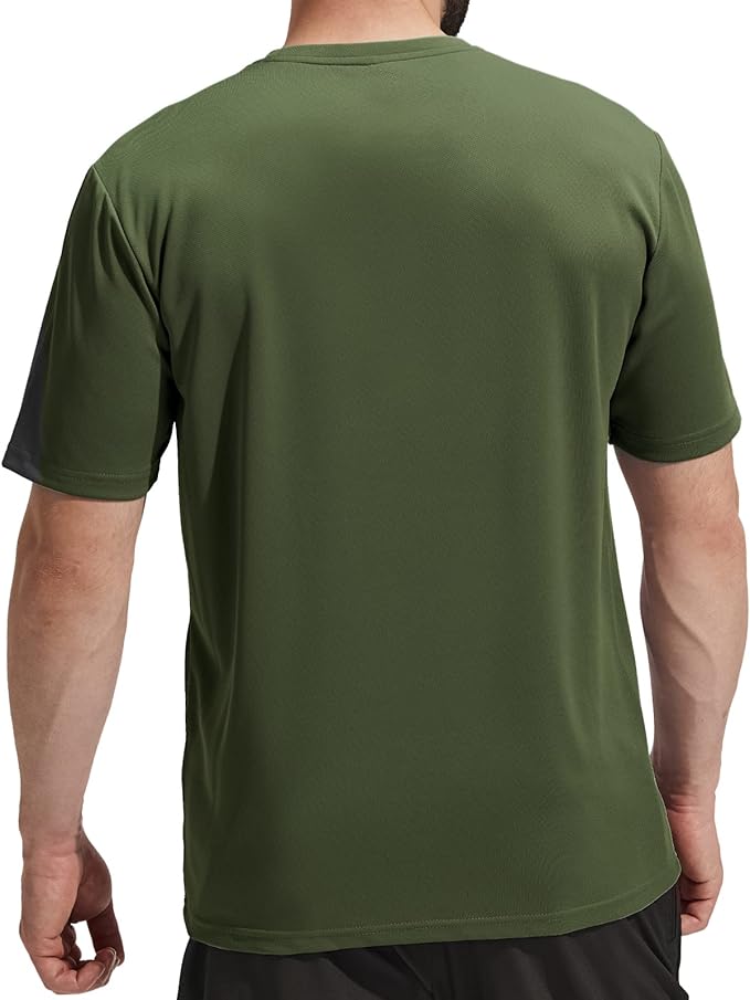 MIER Men's Quick Dry Workout Shirts Moisture Wicking Running Athletic Performance T-Shirts Recycled Polyester Top Tee