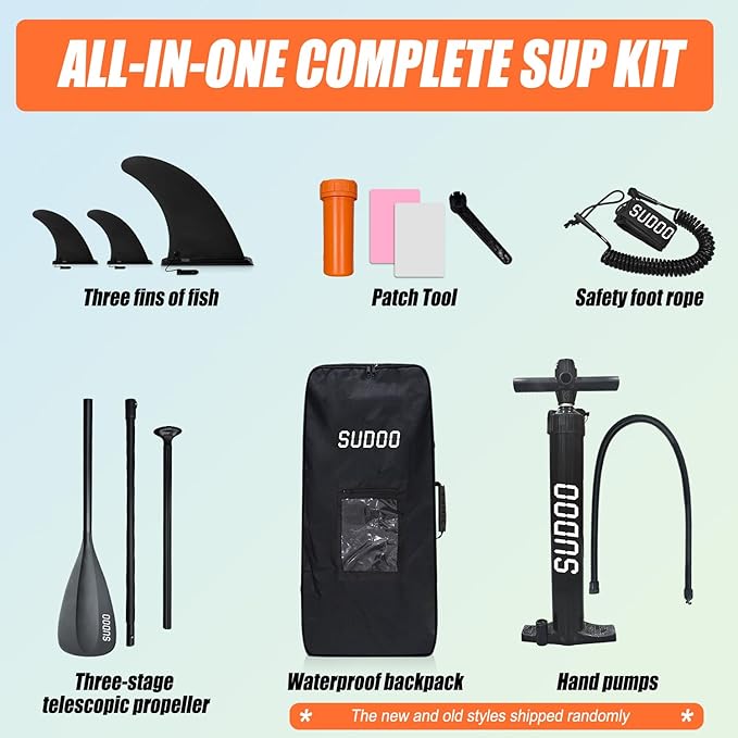 Inflatable Stand Up Paddle Board 10‘x30‘‘- Ultra-Light SUP with Backpack, Pump, Paddle, Coil Leash, 3 Fins, Repair Kit, Stable Design, Non-Slip EVA Deck for Adults & Youth