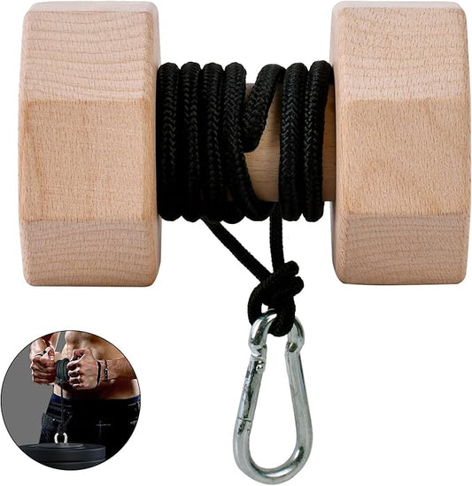 Wooden Wrist Roller and Forearm Strengthener,Grip Strength Trainer,Arm Blaster Exerciser,Strength Trainer For Fingers and Wrist.