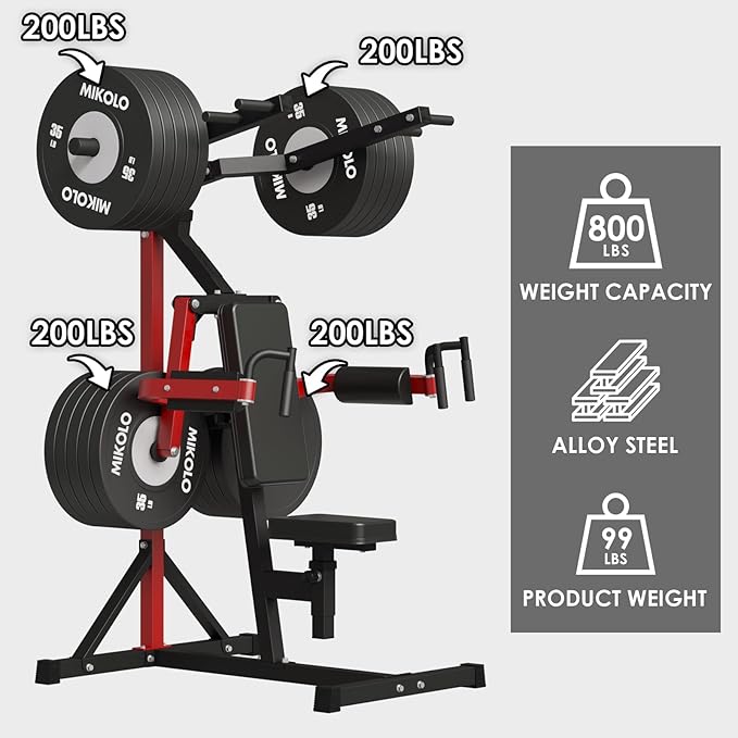 Mikolo Deltoid and Shoulder Press Machine, Lateral Raise Machine with Adjustable Seat and Backrest, 800 Weight Capacity Upper Body Machine