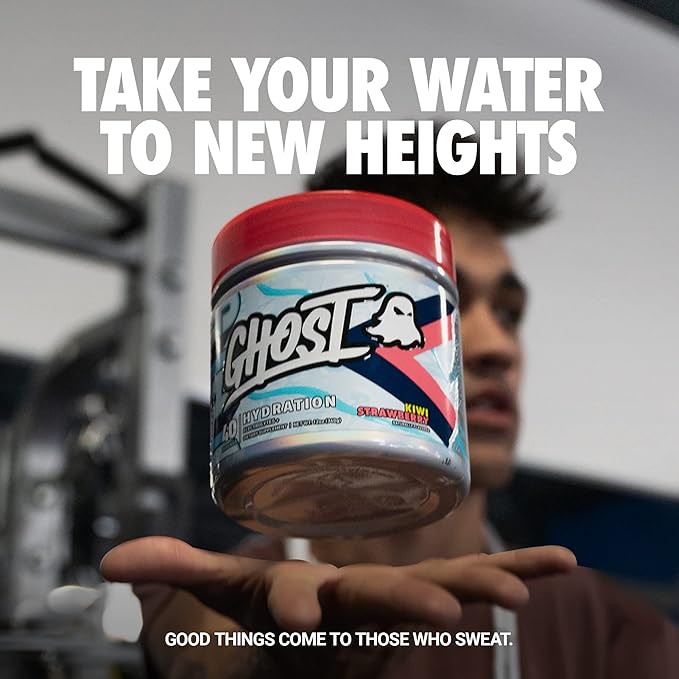 GHOST Hydration, Kiwi Strawberry, 40 Serv, Electrolyte Powder - Drink Mix Supplement with Magnesium, Potassium, Calcium, Vitamin C & Taurine for Energy & Endurance - Vegan, Free of Soy, Sugar & Gluten