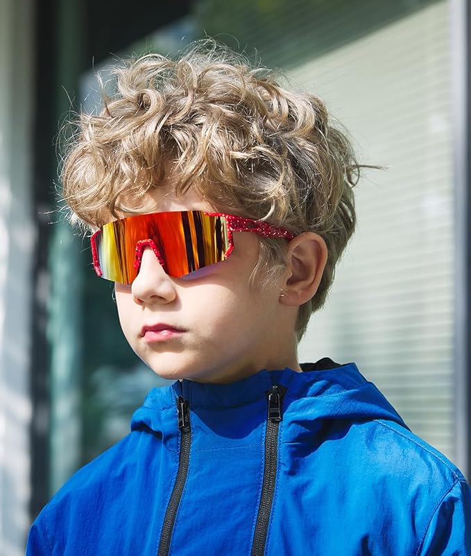 Youth Baseball Sunglasses Kids Sports Sunglasses for Boys Girls Softball Cycling Glasses UV400 Protection