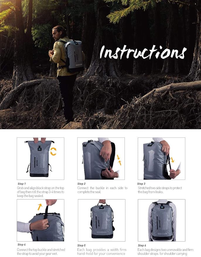 IDRYBAG Waterproof Backpack for Men 20L/30L/40L, Floating Dry Bag Kayak, Dry Backpack Hiking