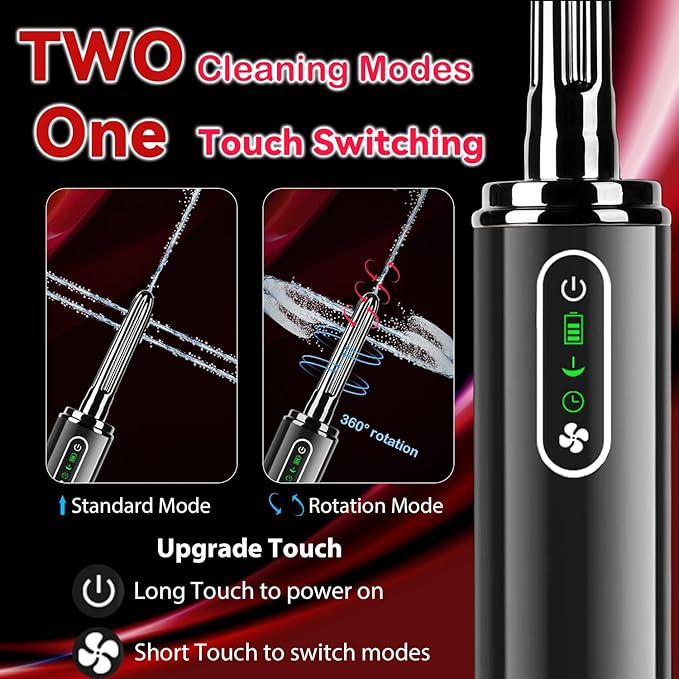 Upgrade Enema Anal Douche , Waterproof Touch Control, Enemas-Douches for Men & Women Colon Cleanse, Shower Enema Bulb-Bottles Kit, Electric Rotating Nozzle, Pressure Spray, Two Douching Modes