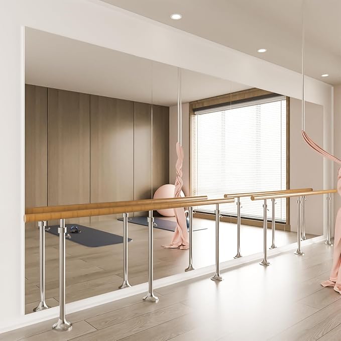 2PCS 71" X 32" Gym Mirror - Full Length Wall Mirror for Gyms, Dance Studios, Home and Yoga - Easy Installation, Ultra Light Shatterproof Nano Miorror Reduces 60% Commercial Insurance Costs, 5LB Each