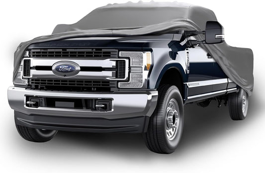 Car Covers Weatherproof Max Truck Cover & Warranty Compatible with Ford 1990-2002 F-350 Regular Cab, 8'– Outdoor Cover, Prevents Theft with Cable Lock