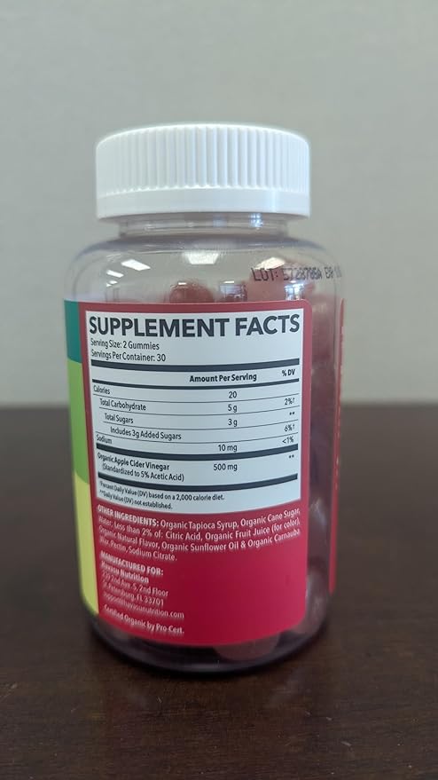Apple Cider Vinegar Gummies - Organic ACV Vitamins for Digestive Health, Metabolism & Gut Support - 60 Count - Vegan, Non-GMO, Gluten-Free - Delicious Flavor & No Harsh Taste - 1 Month Supply