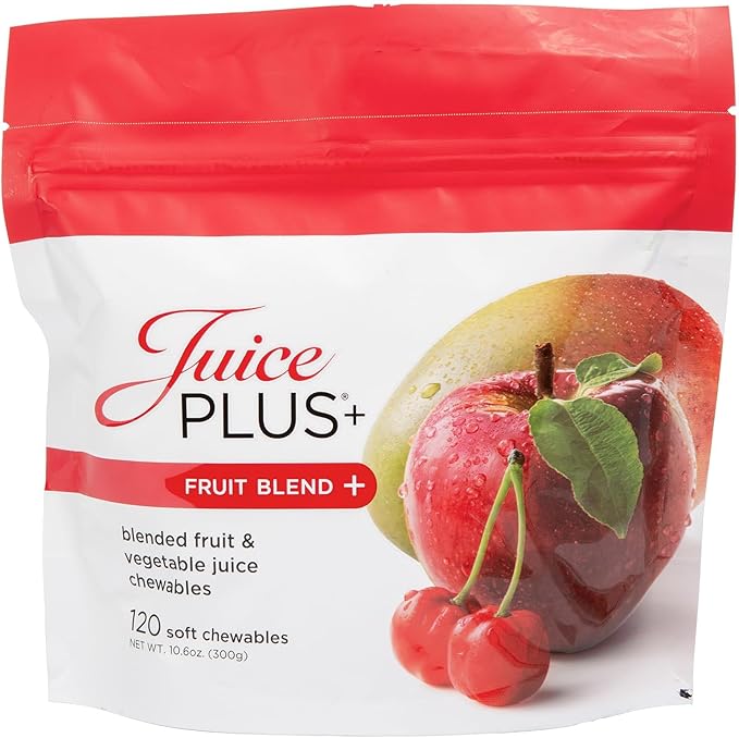 Juice Plus+ Fruit Blend Soft Chews (Chewables) - Boost Your Nutrition with 11 Fruits & Plant Ingredients - Vegan Gummy for Kids & Adults - Vitamins, Whole Food Nutrition - 120 Chewables