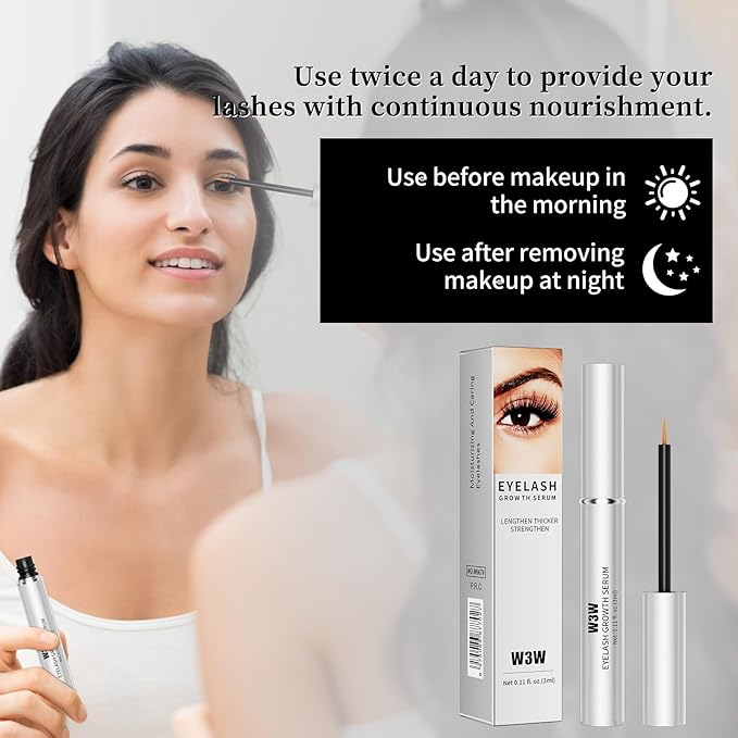 Lash Serum,Eyelash Growth Serum,Lash Enhancing Serum,Lash Boost Growth Serum,3 ML Lash Serum for Natural Longer, Fuller,and Thicker Lashes Brows,Plant Extracts No Irritating