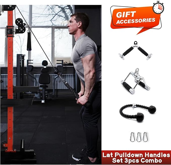 RitFit Multi-Function Squat Rack Power Cage PPC03 with Cable Crossover System, 1000LBS Capacity Power Rack and Packages with Optional Weight Bench, Barbell Weight Set, for Garage Workout & Home Gym