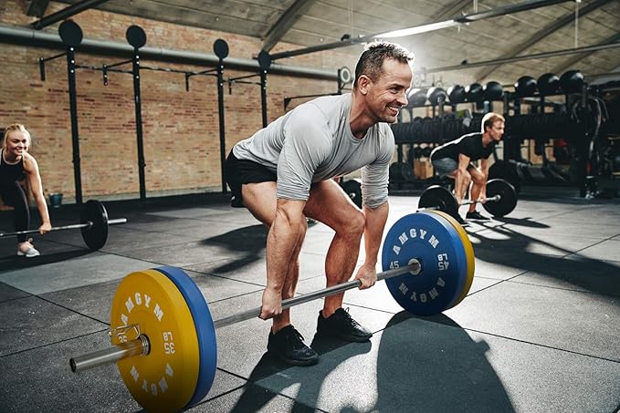 2 Inch Bumper Plates，10-500lbs，Barbell Rubber Olympic Weight Plates Set for Home Gym, Strength Training & Weight Lifting, Multiple Options Colors