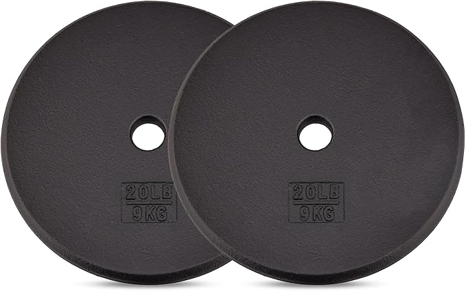 Yes4All Standard 1" Cast Iron Weight Plate - Ideal for Strength Training - Multiple Weight: 5LB to 25LB (Single & Set of 4)