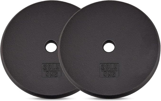 Yes4All Standard 1" Cast Iron Weight Plate - Ideal for Strength Training - Multiple Weight: 5LB to 25LB (Single & Set of 4)