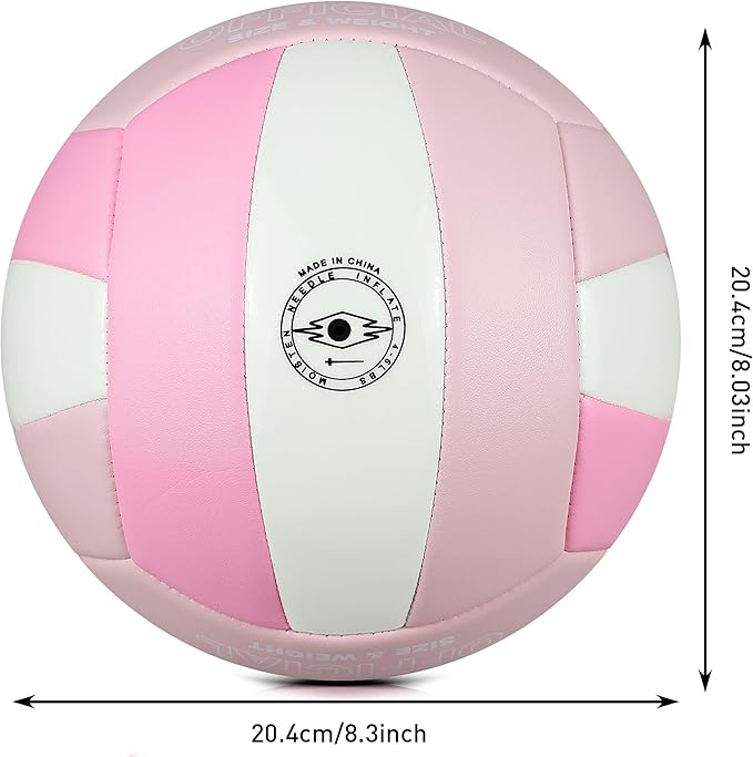 Official Size 5 Glow in The Dark Volleyball, Fluorescent Light Night Volleyball Soft Indoor Outdoor Volleyball Gift Luminous Night Light Ball for Game Gym Training Beach Play with Pump Kit