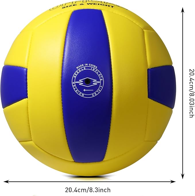 Official Size 5 Volleyball, Soft Indoor Outdoor Volleyball for Game Gym Training Beach Play, 2 Pcs Per Pack with Pump Kit