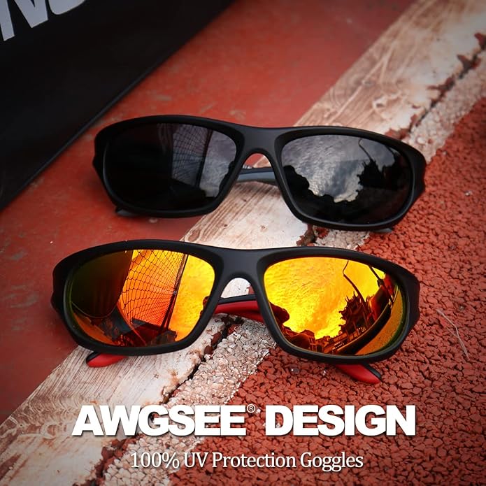 Polarized Sports Sunglasses for Men,TR90 Unbreakable Frame Sunglasses for Fishing Driving Cycling UV400 Protection