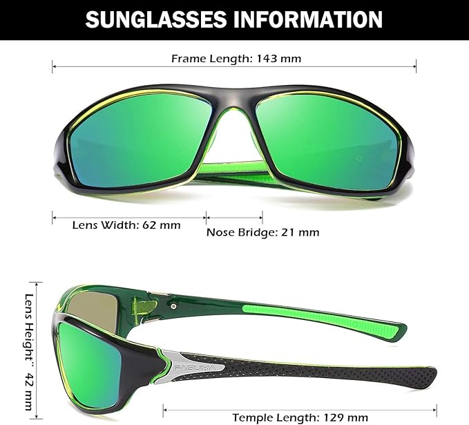 FAGUMA Sports Polarized Sunglasses For Men Cycling Driving Fishing UV400 Protection