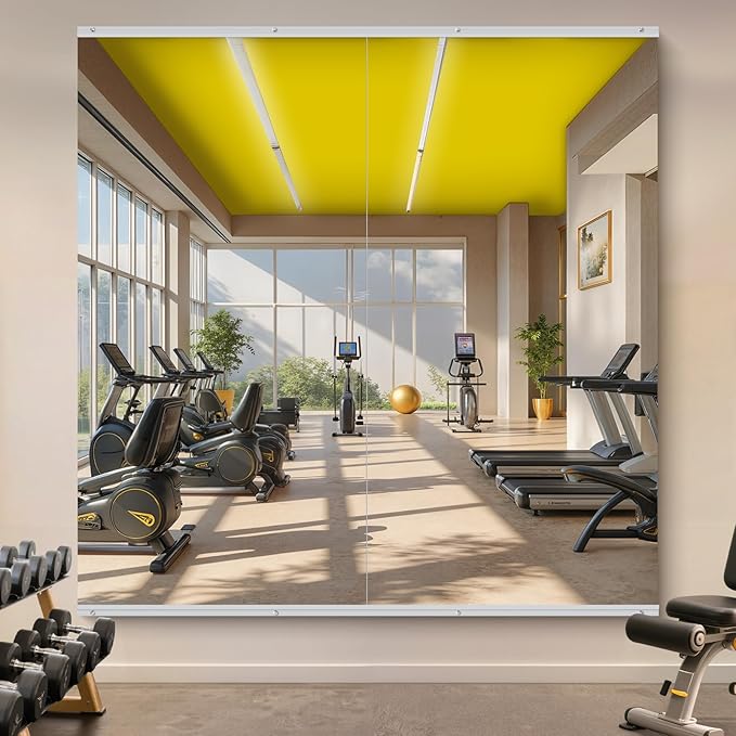Home Gym Mirror - 80x40 Inch, 2PCS Frameless Tempered Glass Full Body Mirror for Wall Mount - Ideal for Yoga, Workout, Bedroom, Dance Studio (Silver)