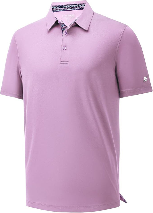 Mens Polo Shirts Short Casual Solid Stylish Dry Fit Performance Designed Collared Golf Polo Shirts for Men