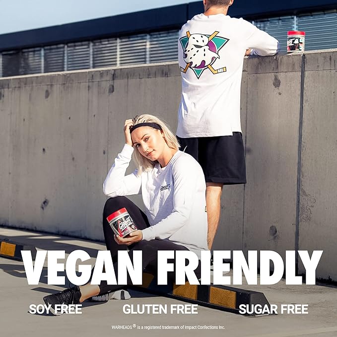 GHOST Pump Nitric Oxide Powder, Warheads Sour Watermelon - 40 Servings - Sugar & Stim-Free Pre-Workout Supplements- L-Citrulline, Arginine Nitrate & L-Glutathione - Soy & Gluten-Free, Vegan