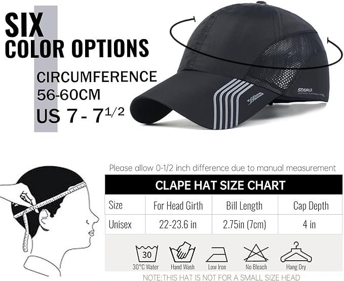 CLAPE Outdoor Sun Visor Hats Lightweight Waterproof Breathable Sports Hat UPF50+ Ultra Thin Cooling Baseball Hats