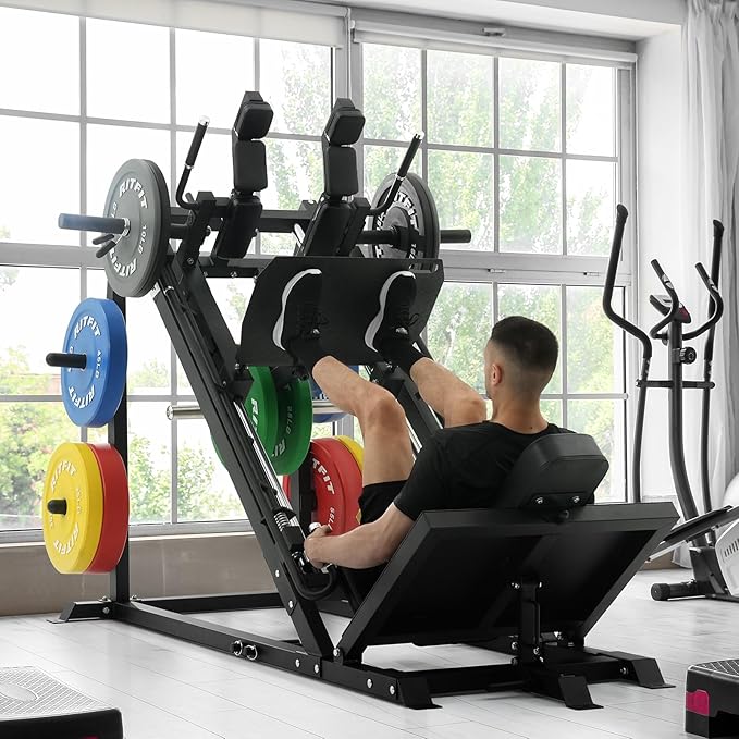 RitFit Gazelle Pro 3 in 1 Leg Press and Hack Squat Machine - High-Tensile Steel Leg Press Machine, 2000 lbs Capacity, Adjustable Angles, Hack Squat Machine with Weight Storage