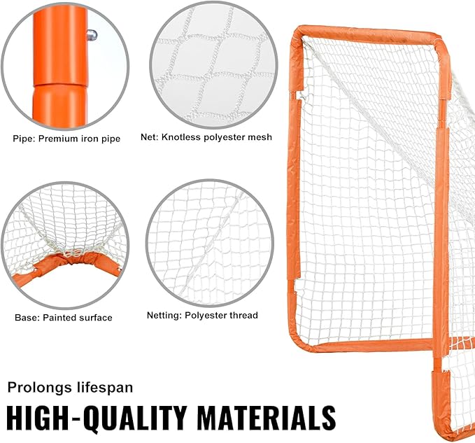 VEVOR Portable Lacrosse Goal - Complete Training Accessory Set with Extended Coverage for Youth and Adults